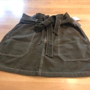 Free People army green high waist skirt